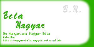 bela magyar business card